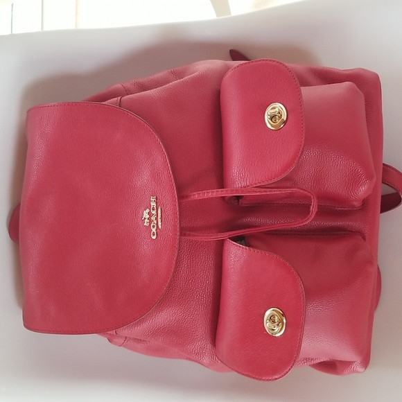 Coach Billie Leather Backpack in Classic Red - Picture 3 of 13